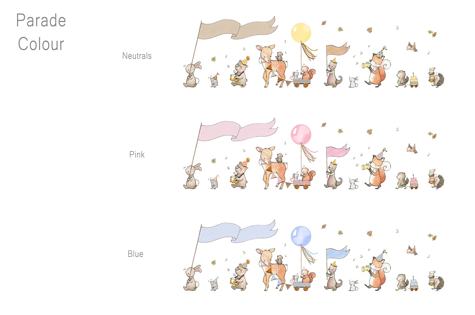 Children&#39;s Personalised Woodland Animal Parade Framed Picture