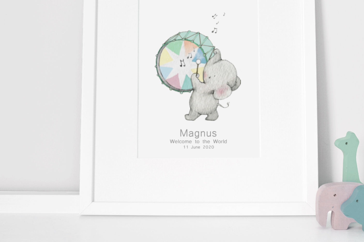 Drummer Elephant Print for Baby's Circus Nursery