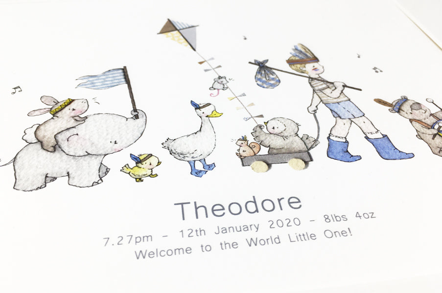 Children's personalised Explorers picture for baby boy or girl