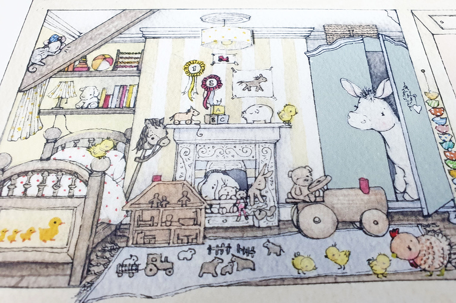 Children&#39;s Illustrated Farm House Fine Art Wall Print