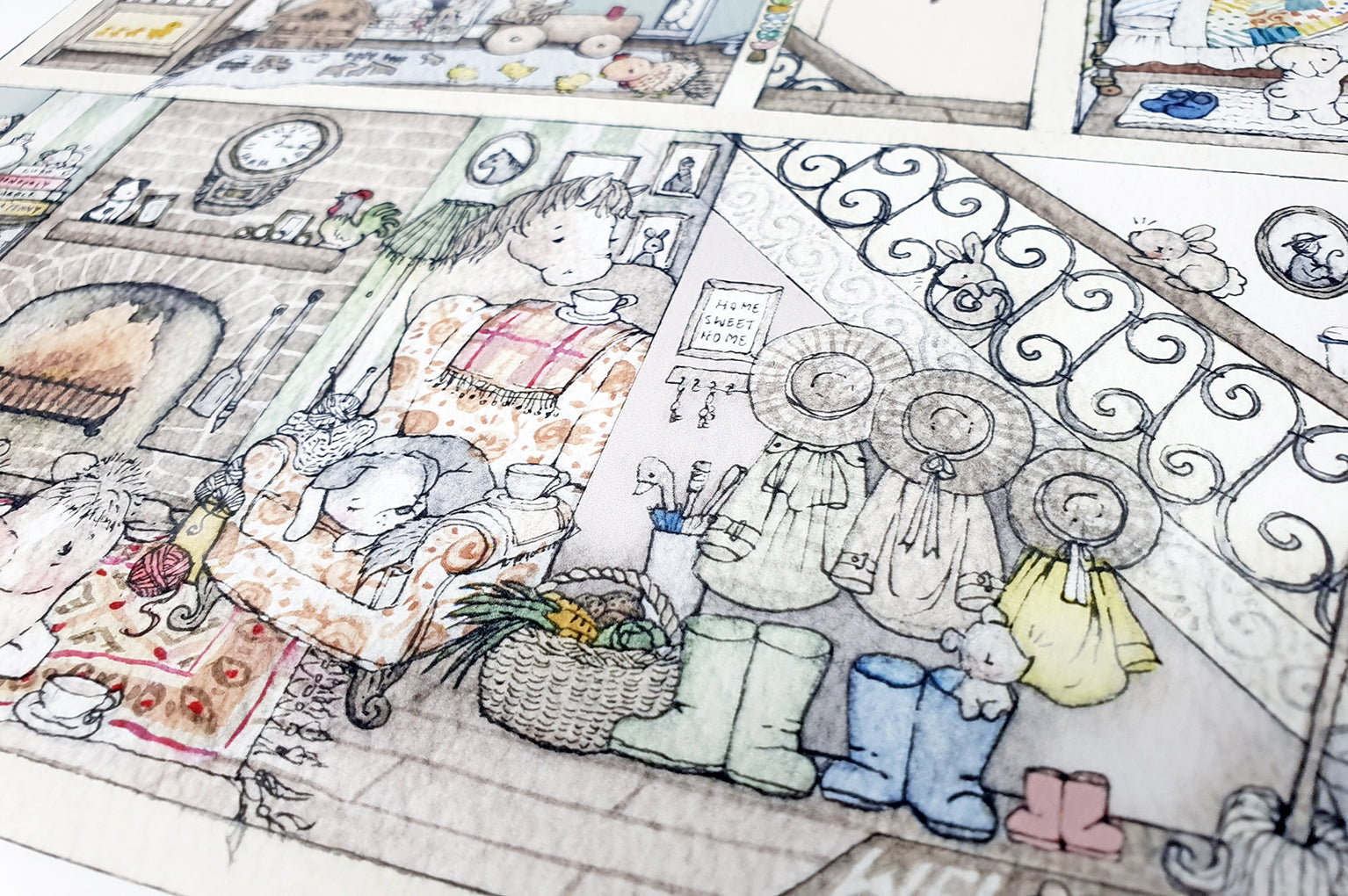 Children&#39;s Illustrated Farm House Fine Art Wall Print