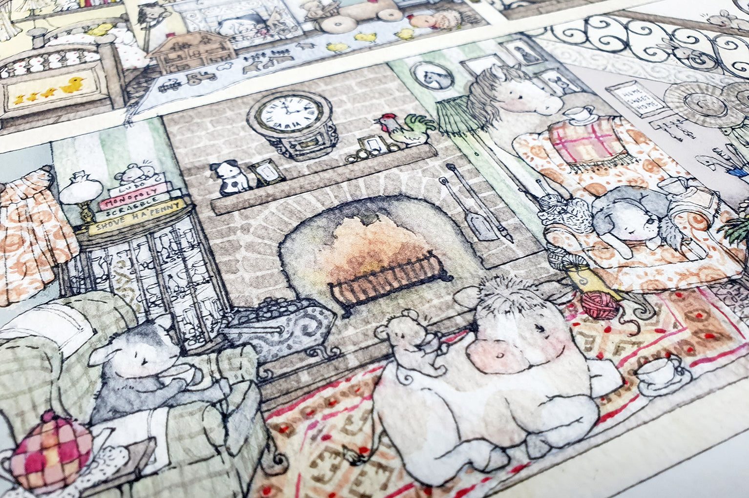 Children&#39;s Illustrated Farm House Fine Art Wall Print