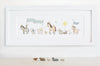 Children&#39;s personalised framed farm animal parade picture