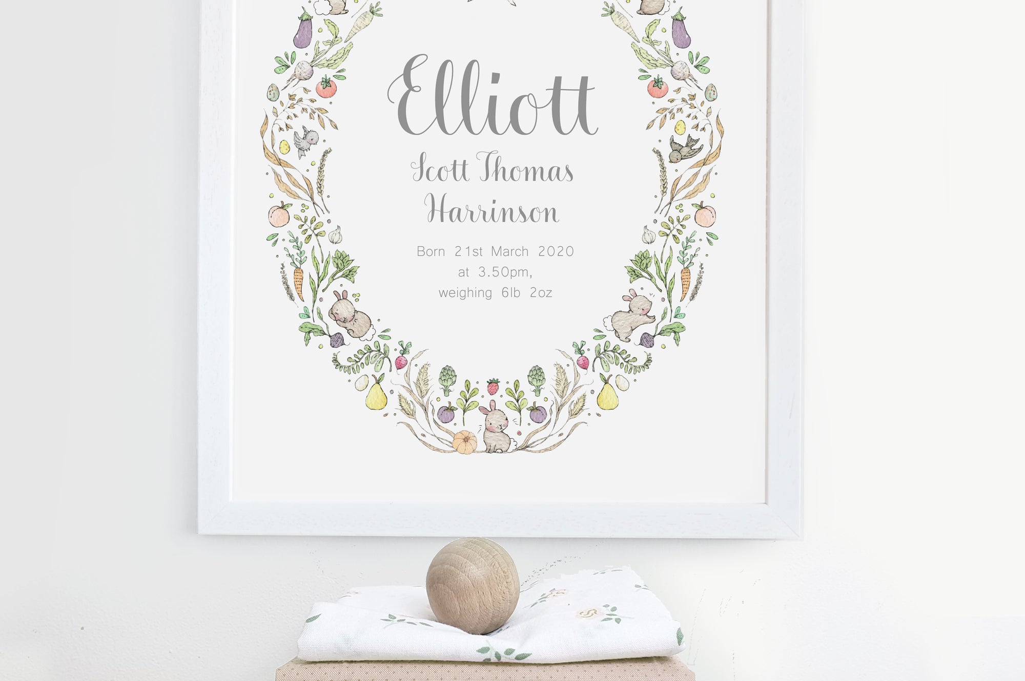 Children&#39;s Personalised Garden Allotment Wreath Picture (Copy)