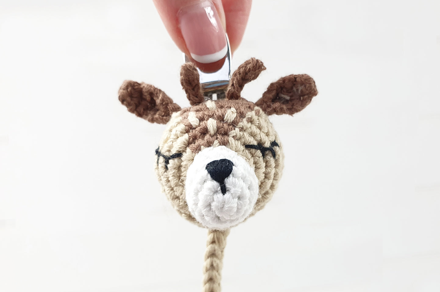 60% OFF Crochet baby deer fawn dummy pacifier clip daisyandbump