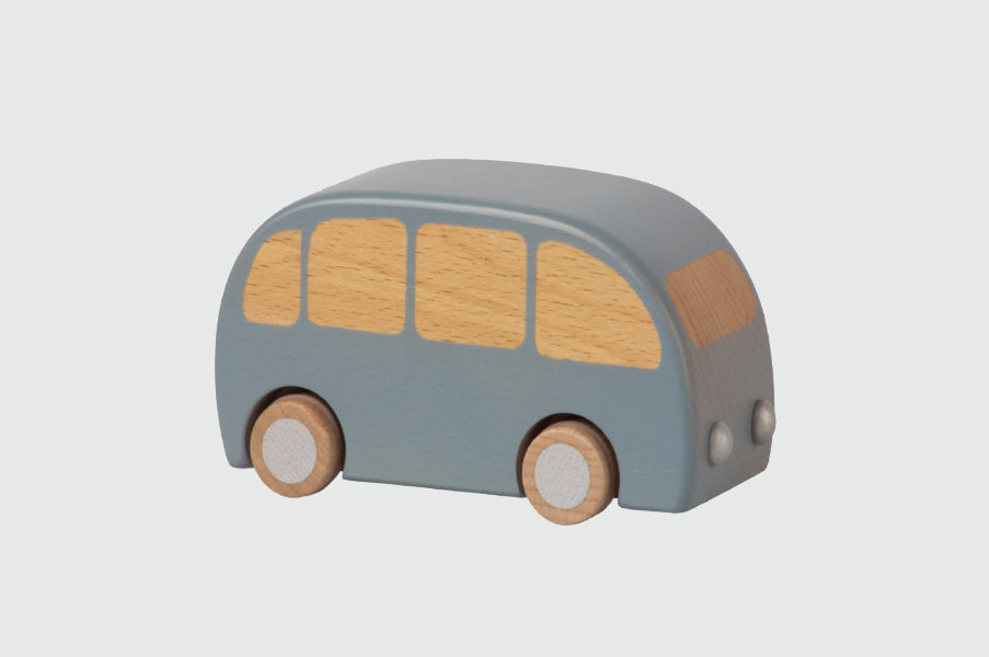 Maileg Blue Wooden Bus pull and go toy
