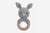 Crochet Grey Bunny Baby Rattle Teether Ring Toy