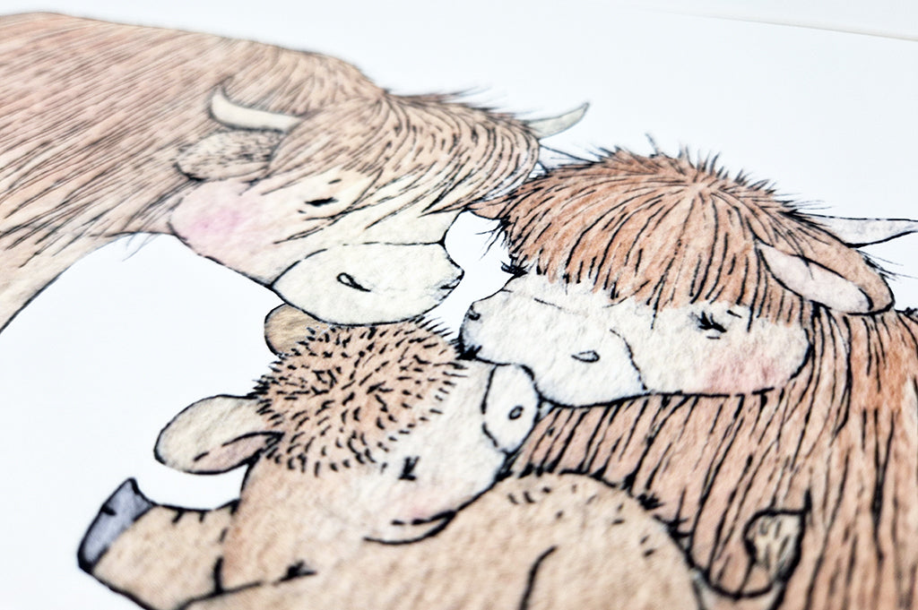 Children&#39;s Illustrated Highland Cow Family Picture (Copy)