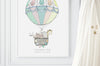 Big Hot Air Balloon Journey Print for Kid&#39;s Bedroom