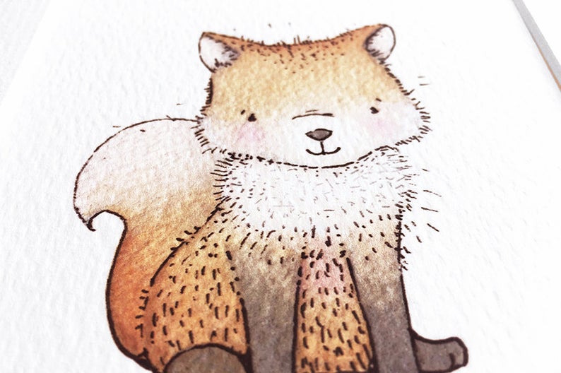 Woodland Baby Animals Nursery Wall Art Print Set