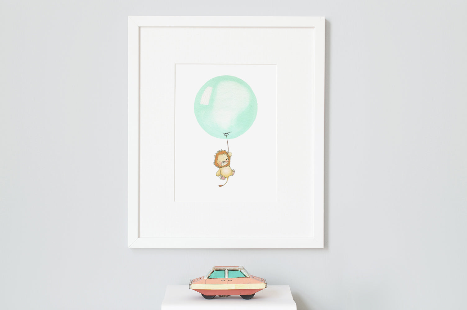 Mint Green Balloon Baby Nursery Picture