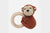 Crochet Cuddly Monkey Baby Rattle Teether Ring Toy