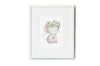 Girl&#39;s floral garden mouse watercolour nursery print