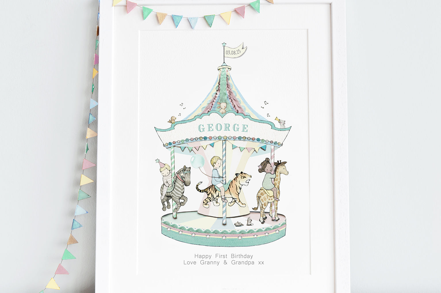 Children&#39;s Personalised Circus Carousel Print (Copy)