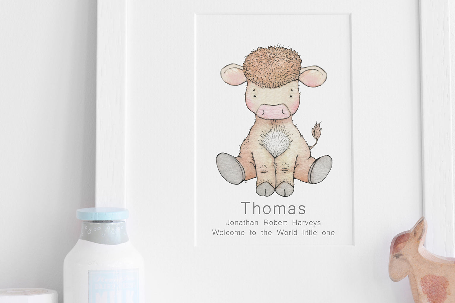 Newborn Baby Highland Cow Farm Animal Picture