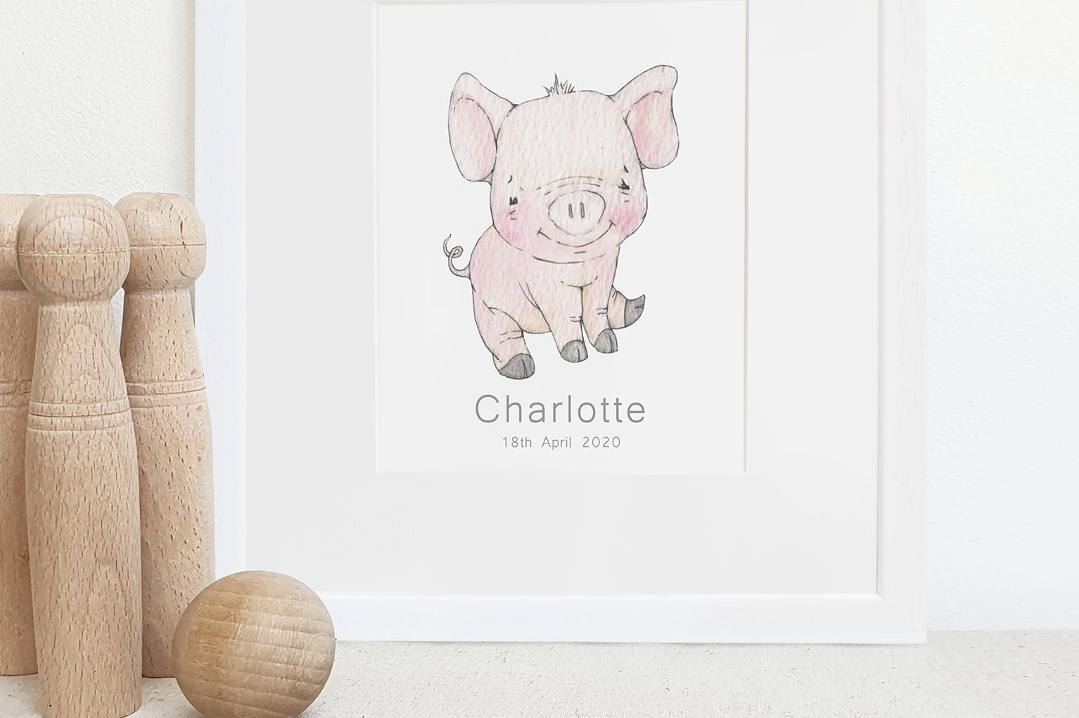 Newborn Baby Piglet Nursery Picture