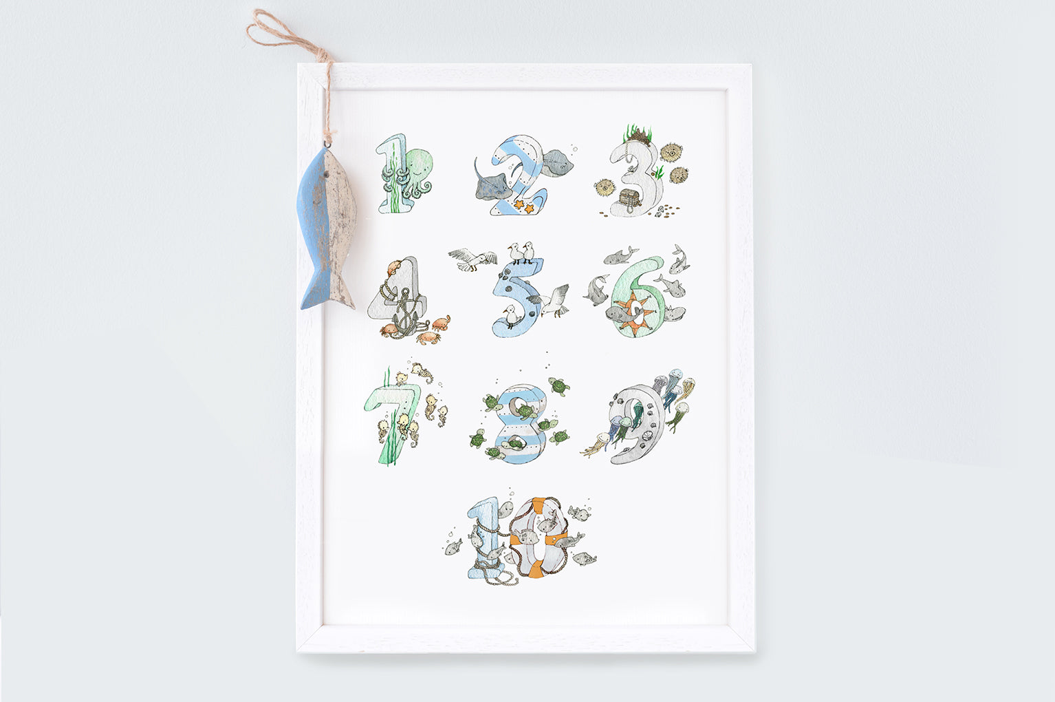 Children&#39;s Nautical Alphabet and Ocean Counting Set