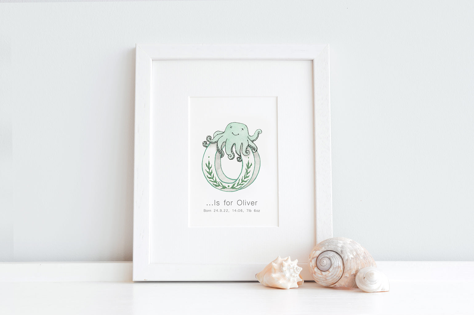 Children&#39;s Personalised Ocean Initial Letter Print