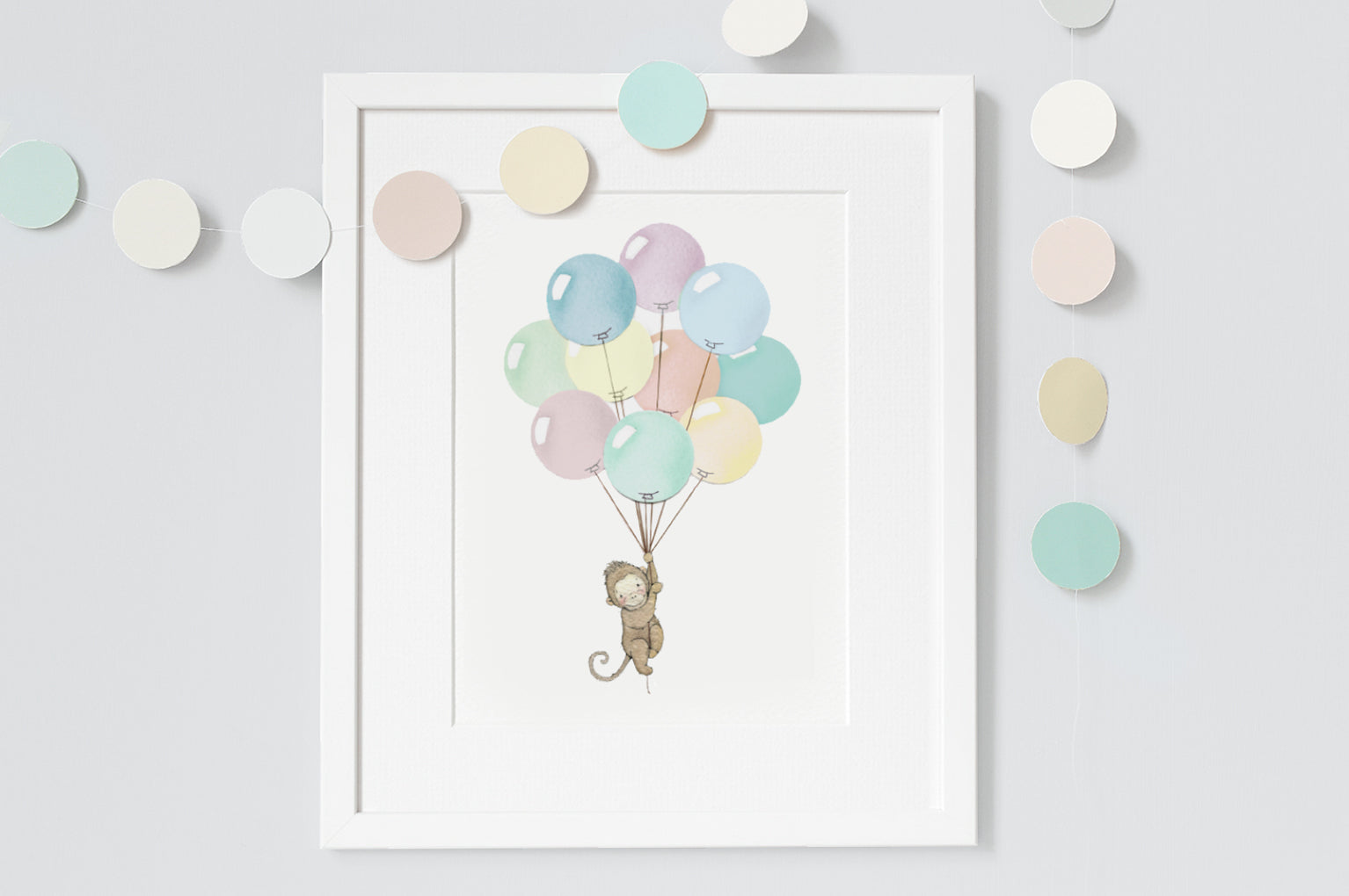 Children's Pastel Balloon Bunch Picture