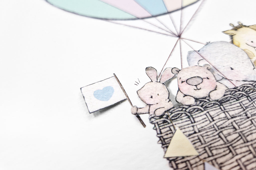 Children&#39;s Hot Air Balloon Journey Nursery Print (Copy)