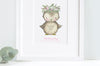 Girl&#39;s Garden Owl Nursery Wall Art Print