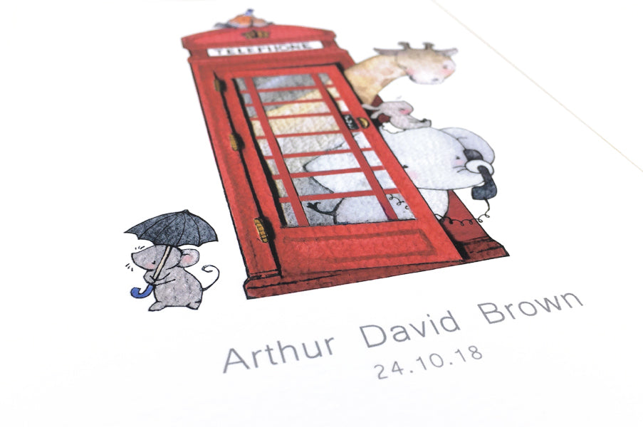 British Red Telephone Box Print for a Kid&#39;s Room (Copy)