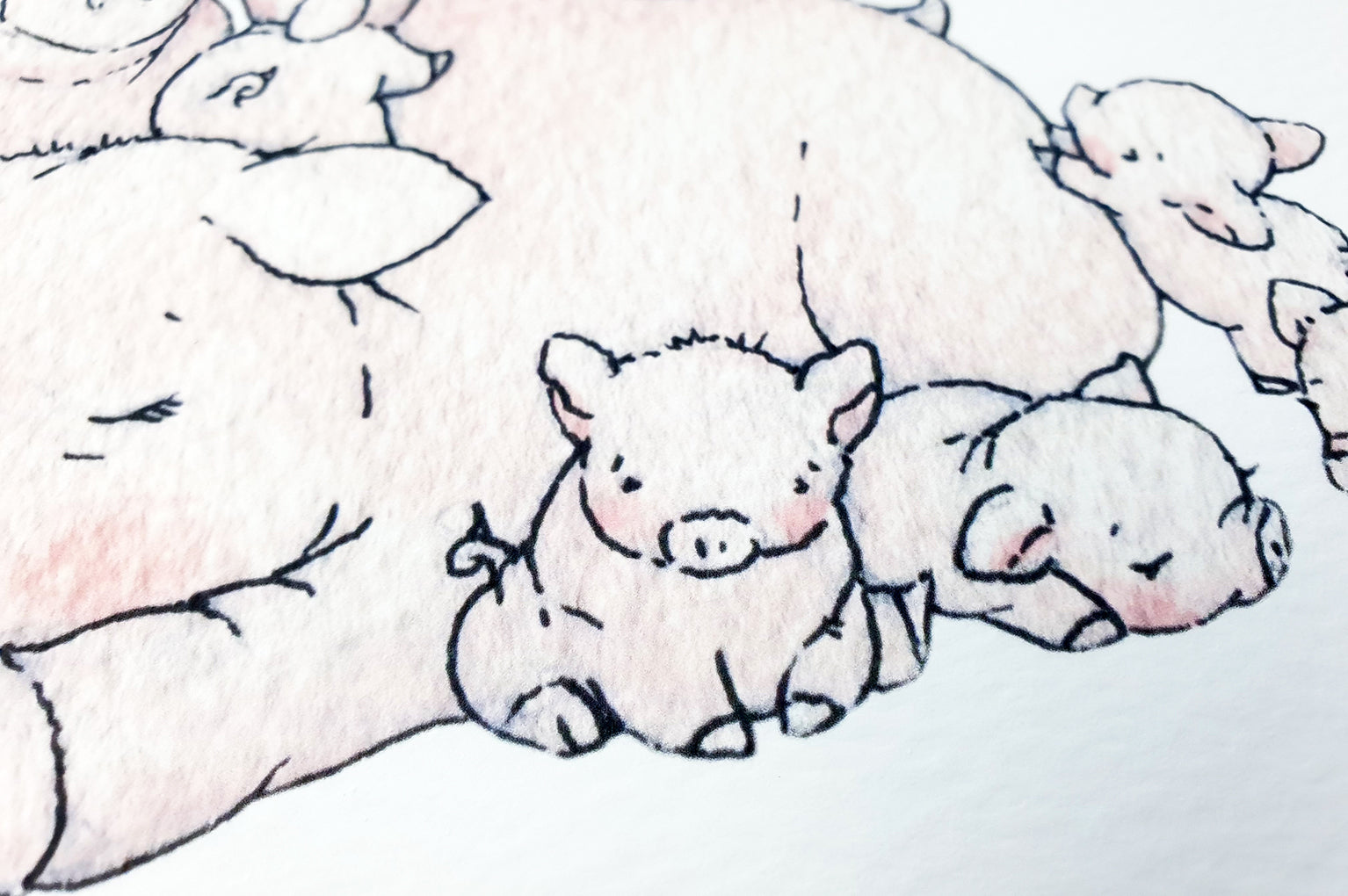 Children&#39;s Illustrated Cute Pig Family Picture (Copy)