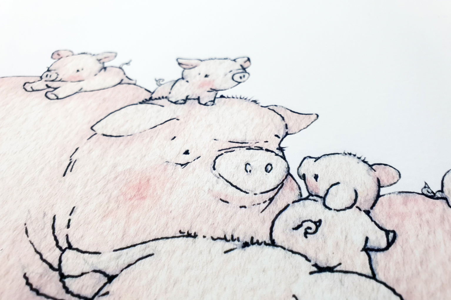 Children&#39;s Illustrated Cute Pig Family Picture (Copy)