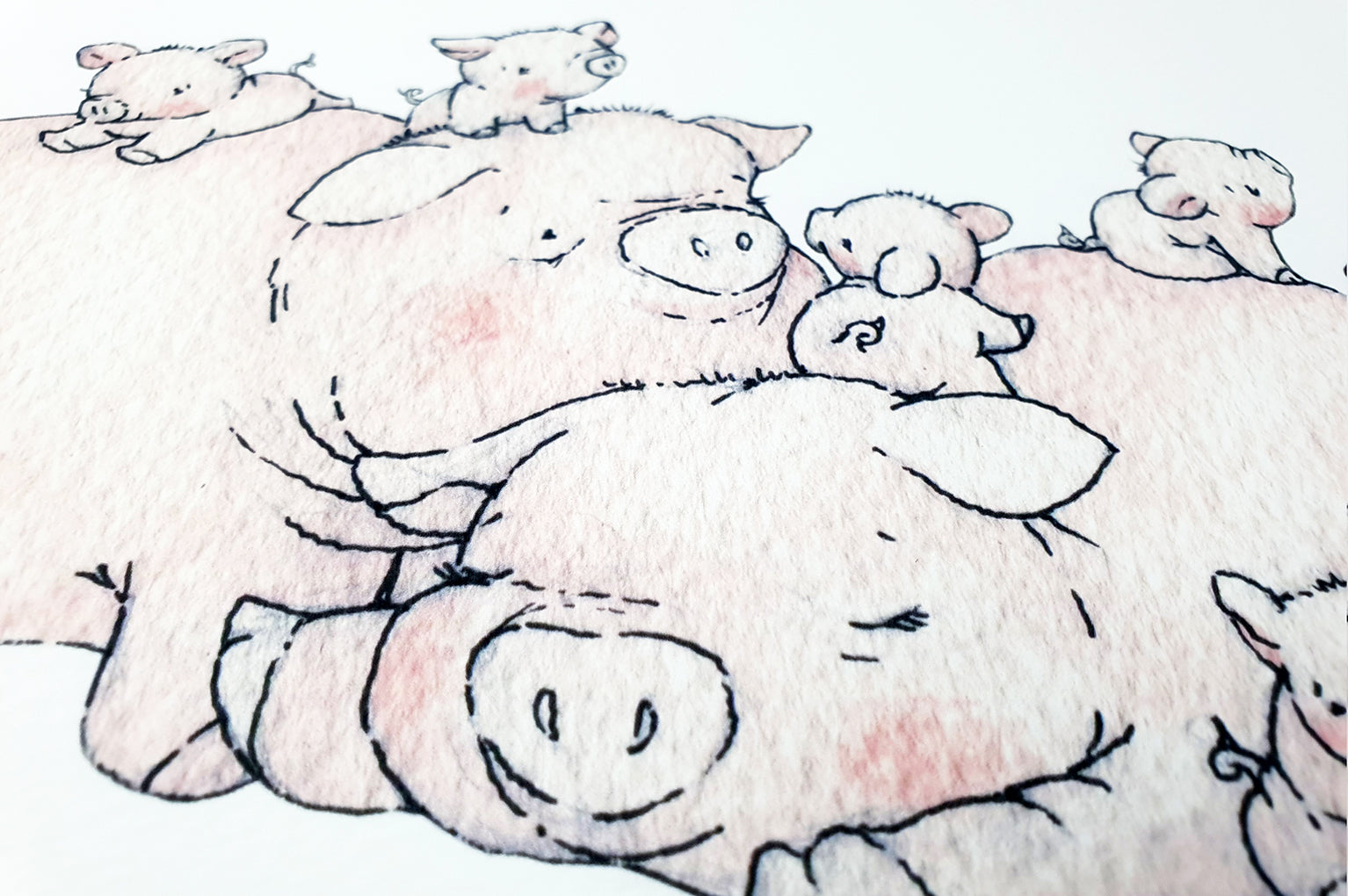 Children&#39;s Illustrated Cute Pig Family Picture (Copy)