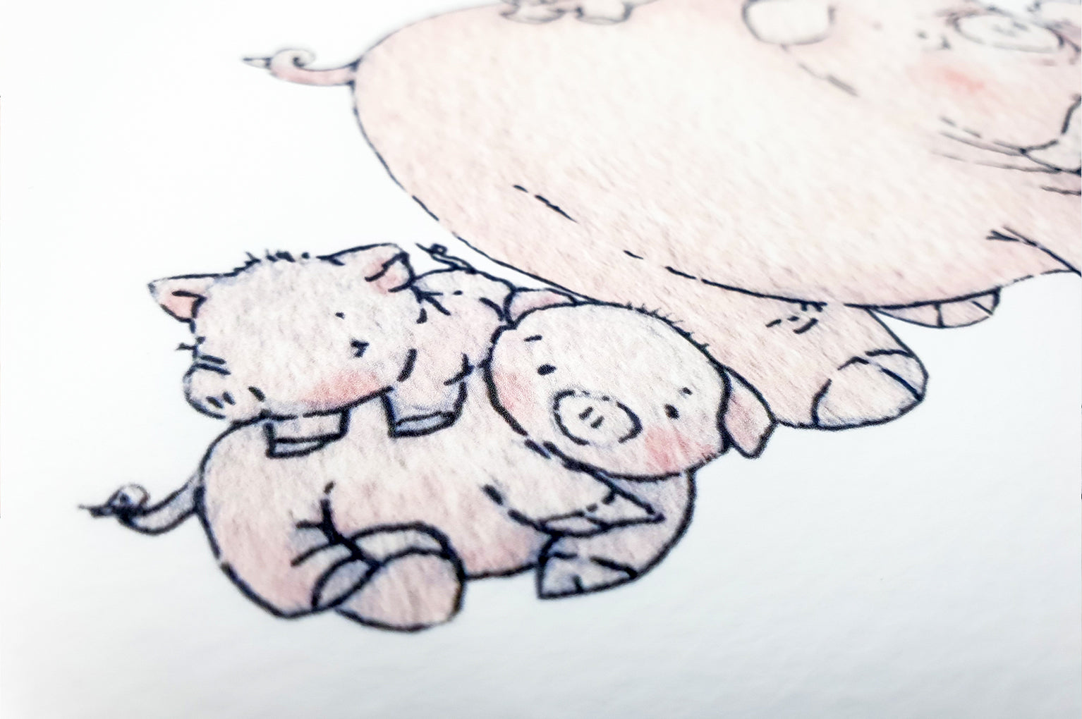 Children&#39;s Illustrated Cute Pig Family Picture (Copy)