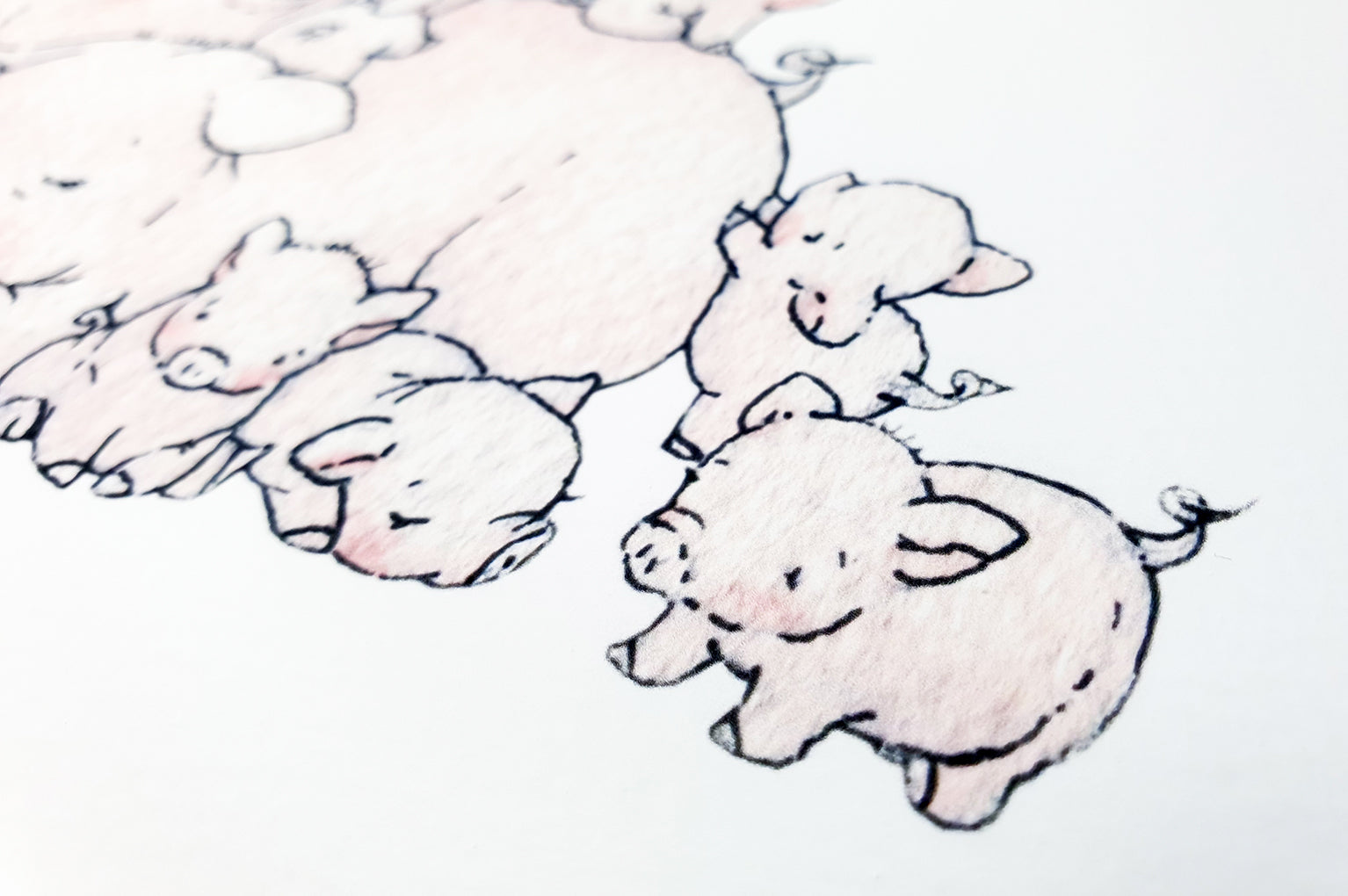 Children&#39;s Illustrated Cute Pig Family Picture (Copy)