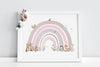 Girl&#39;s Personalised Pink Woodland Animal Rainbow Wall Picture (Copy)