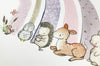 Girl&#39;s Personalised Pink Woodland Animal Rainbow Wall Picture (Copy)