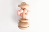 Traditional Wooden Baby teether rattle - pink