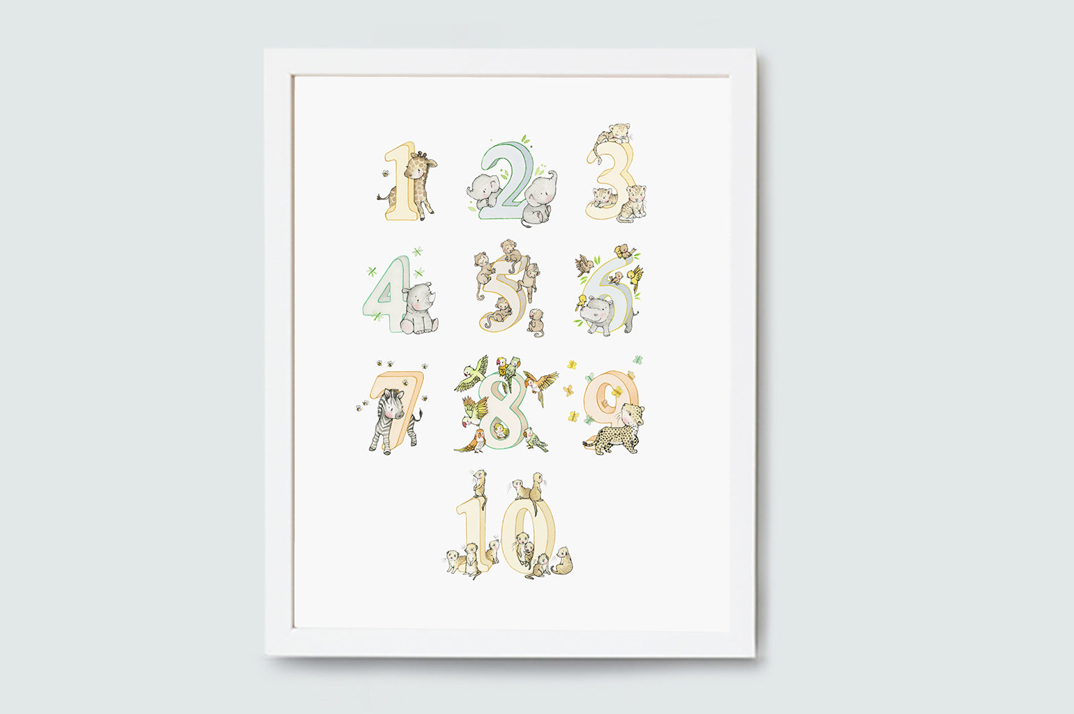 Children's Counting to Ten Safari Number Picture