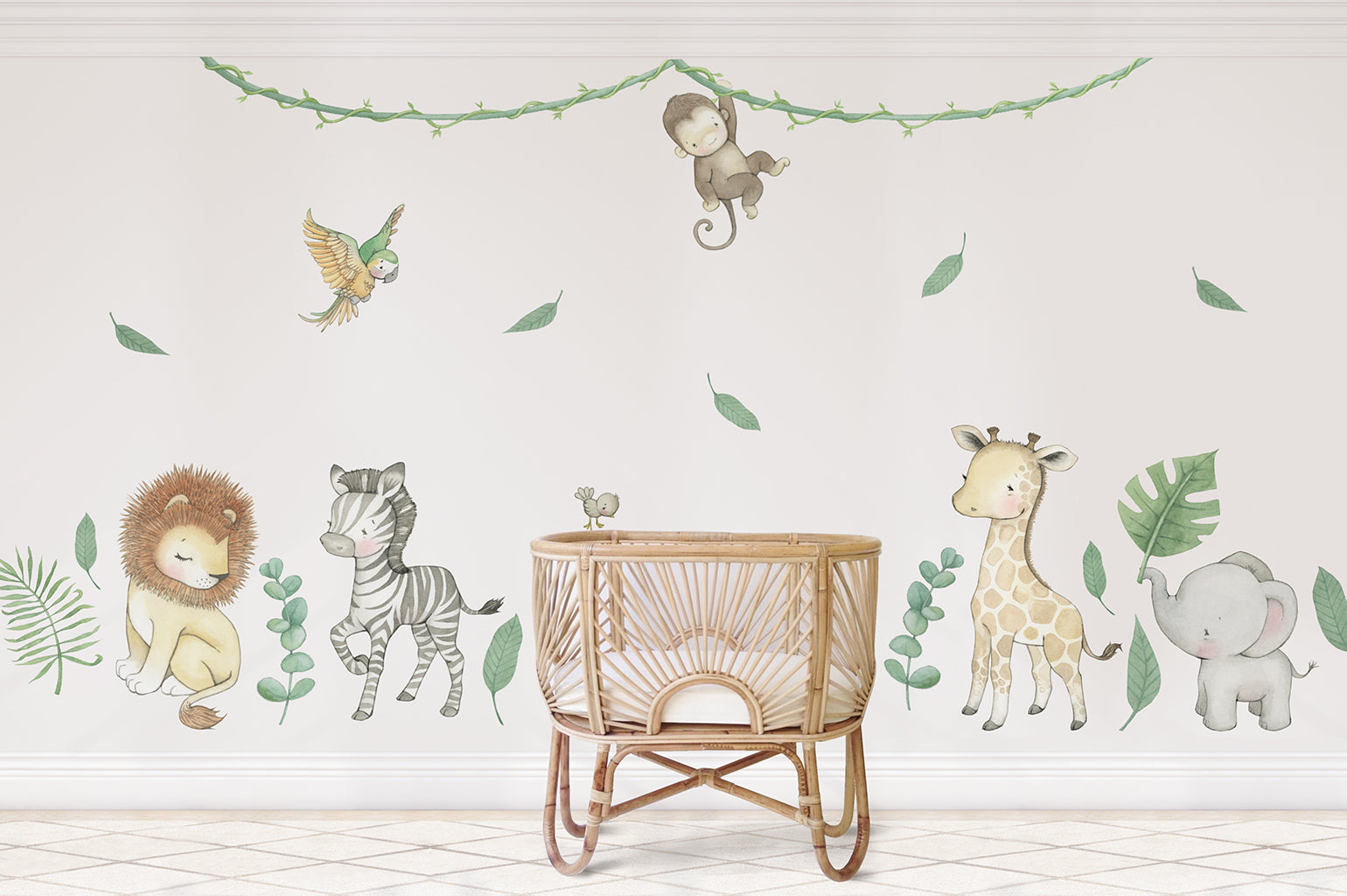 Safari Nursery Wall Sticker Balloon Fabric Decals Jungle Animal