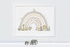 Children&#39;s neutral safari animal rainbow nursery picture