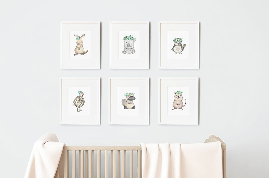 Australian Baby Animals Art Print Set