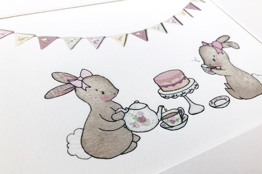 Tea For Two Bunnies Picture for Girl&#39;s Room