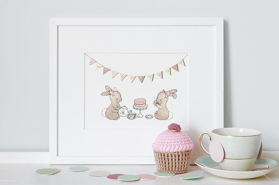 Tea For Two Bunnies Picture for Girl&#39;s Room