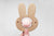 Wooden Bunny Rabbit Baby Bead Teether Toy - Pink