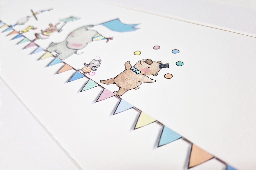Kid&#39;s Tightrope Friends Long Framed Circus Picture
