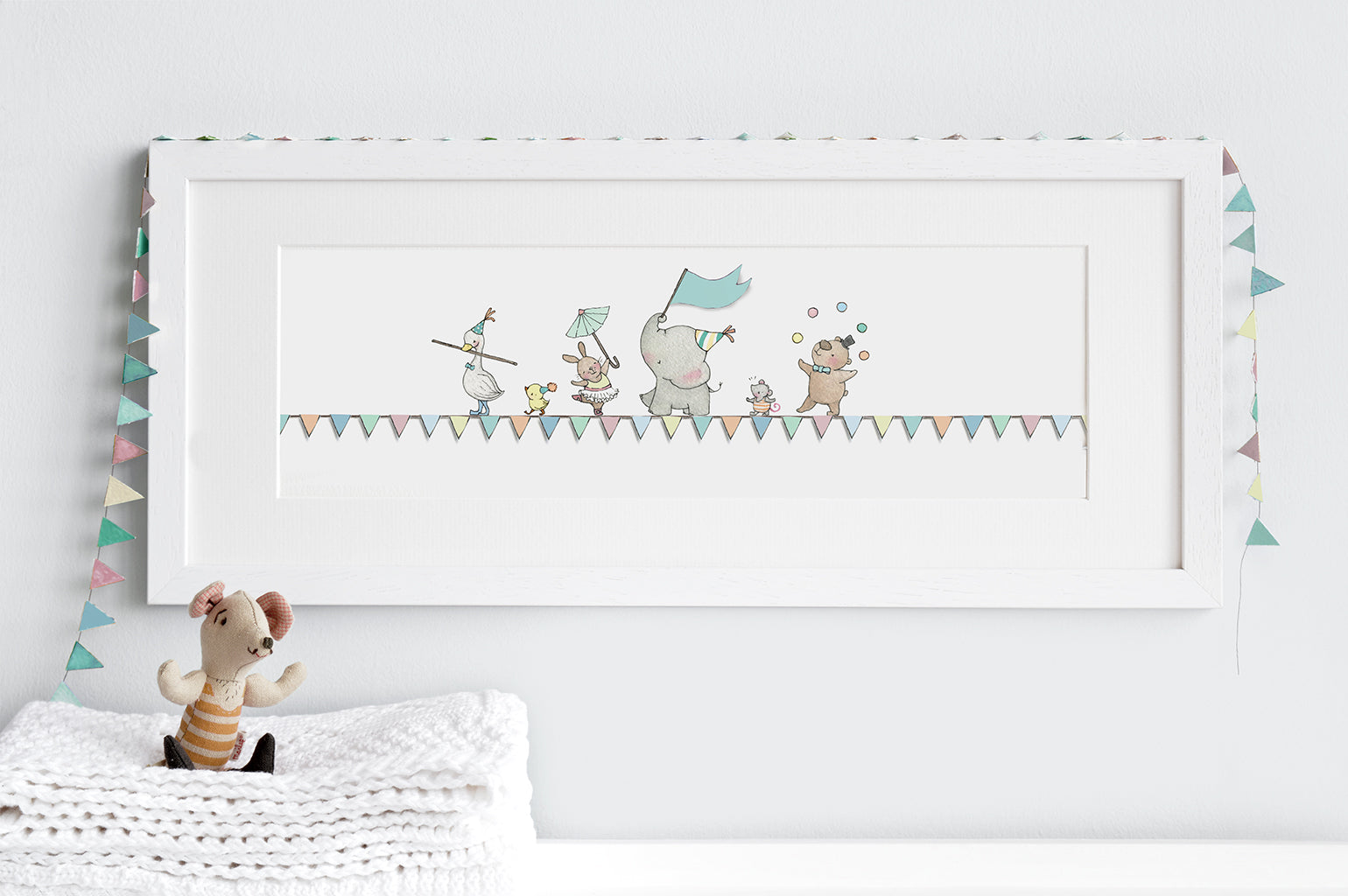 Kid's Tightrope Friends Long Framed Circus Picture