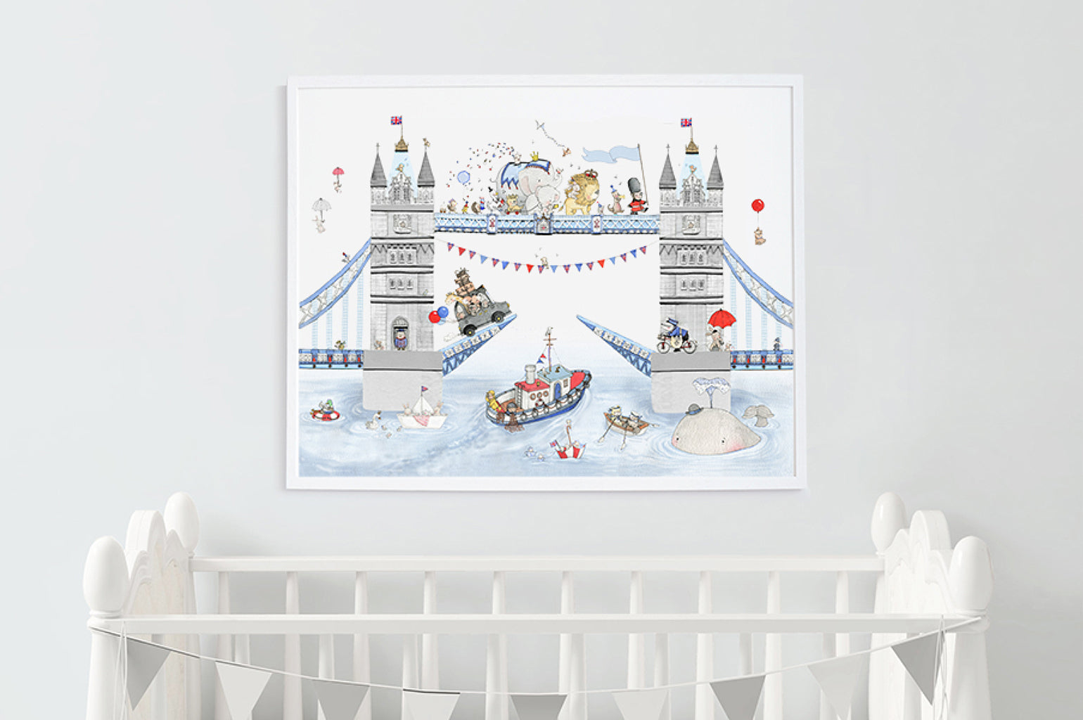 Big Personalised Tower Bridge Nursery Art Print