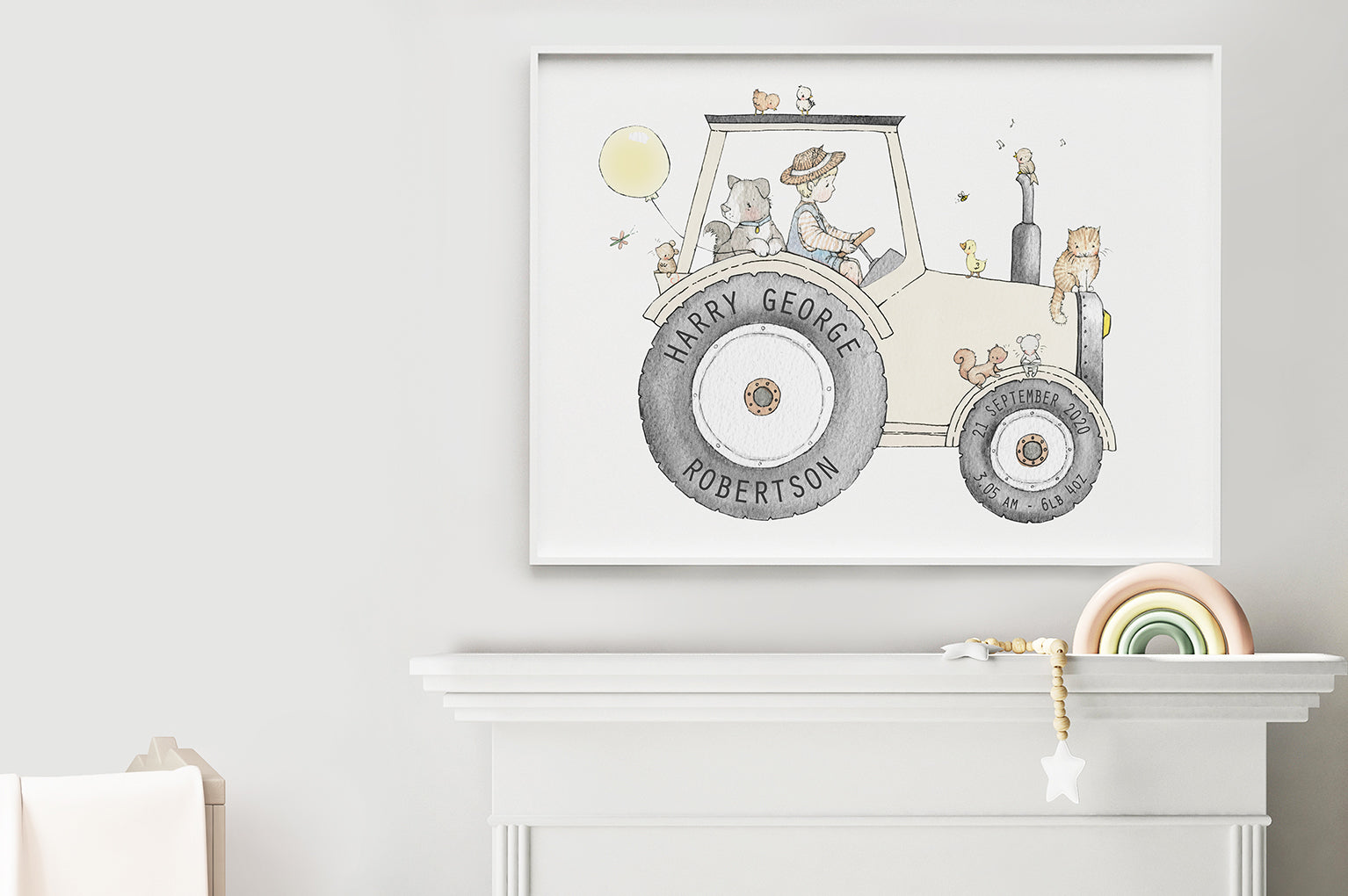 Kid's big farm tractor vehicle wall poster print