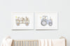 Children&#39;s farm tractor and cart wall art set