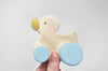 Wooden Duck Push Along Baby Toy - Blue/gold