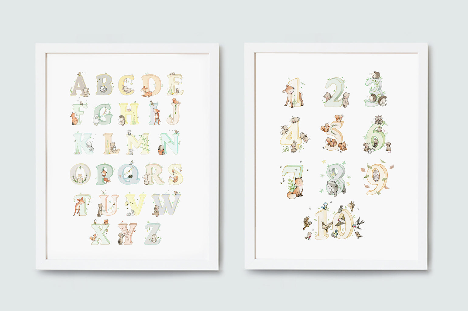 Children's Woodland Alphabet and Counting Set