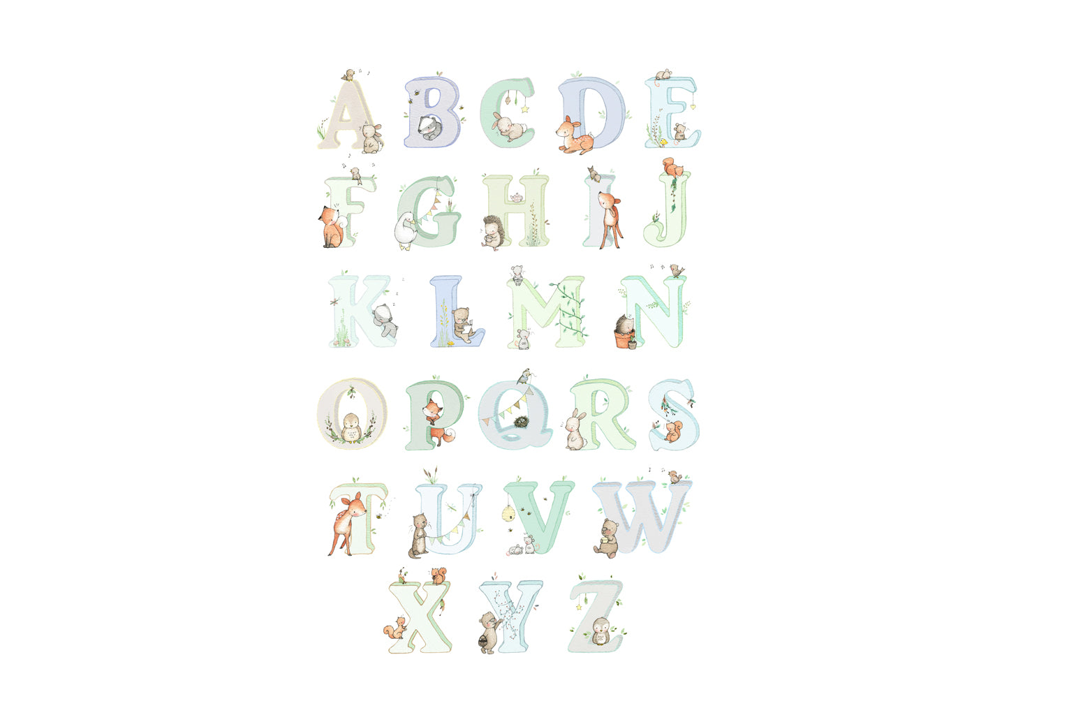 Boy&#39;s Personalised Framed Blue Woodland Name Picture