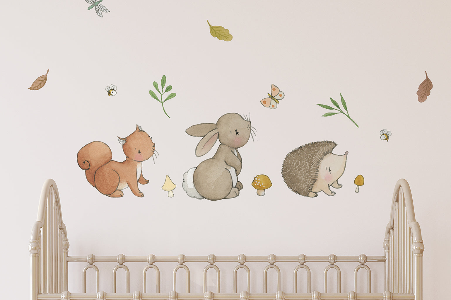 Children&#39;s Woodland Forest Animals Nursery Wall Decal Sticker Set